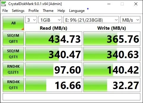 تست سرعت SSD Max Speed 256GB